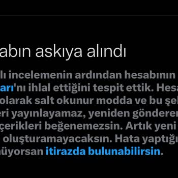 Askıya Alınan Twitter Hesabım