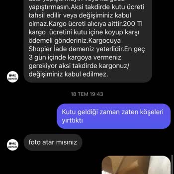 Hopesneaker.s (Shopier-Instagram) Muhatap Kimse Yok Paranın İadesini İstiyorum