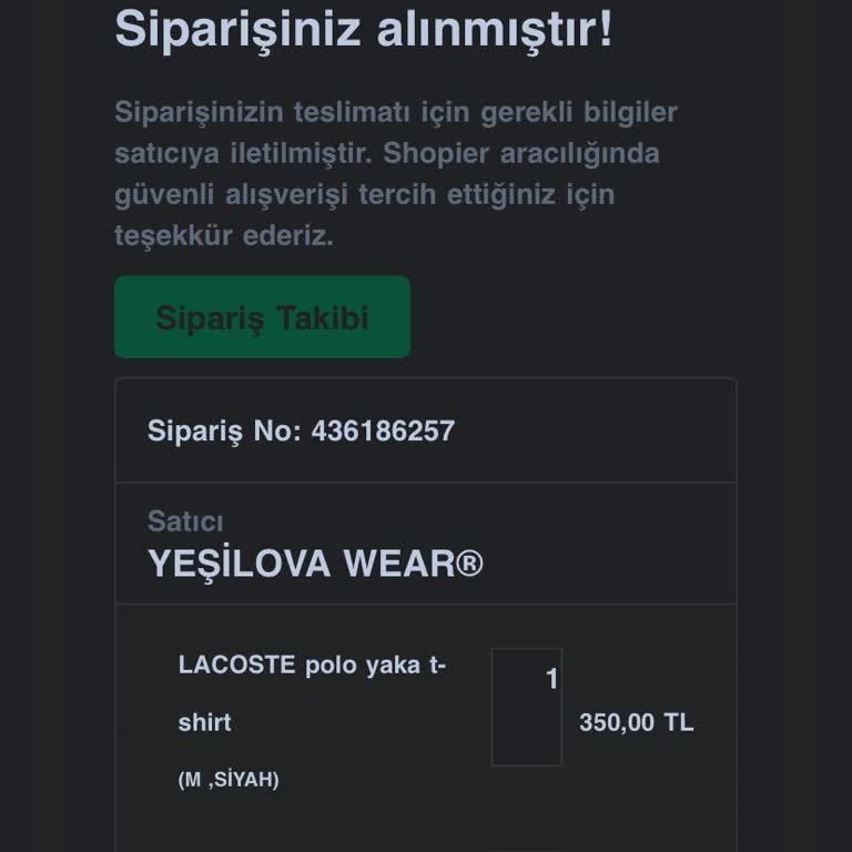 Shopier İki Hafta Önce Sipariş Verdim Hala Gelmedi