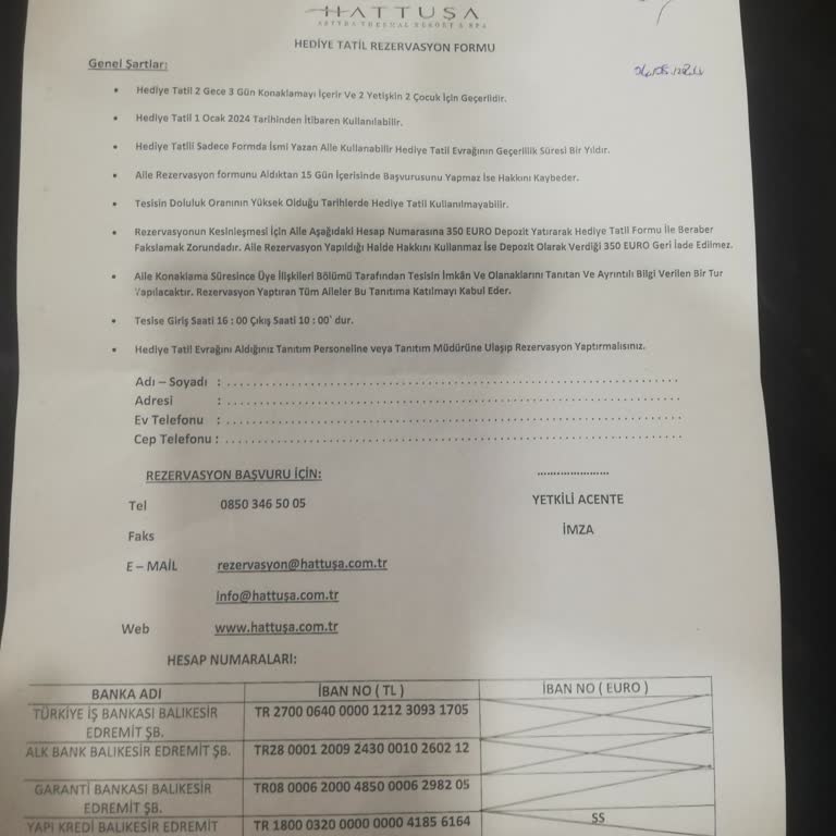 Hattuşa Vacation Thermal Club Kazdağları Şikayet Var