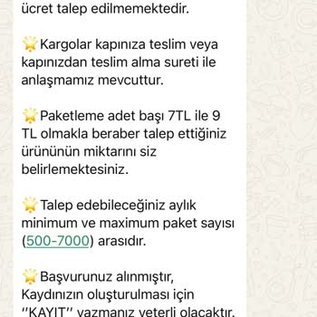 Space Paketleme Evde Ek İş Güven Vermedi