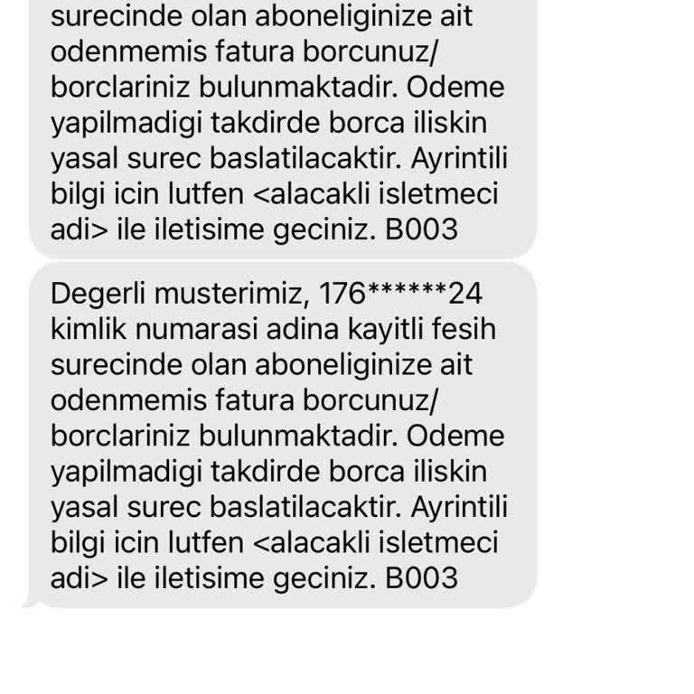 Turkcell Kapatılan Hat Üzerinden Haksız Fesih Borcu Talebi