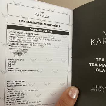 Karaca Çay Makinesi Tutma Yeri Elimde Kaldı Ve Elim Yandı