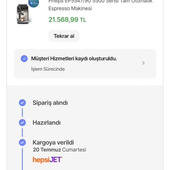Hepsiburada Kahve Makinesi Sipariş Gecikmesi
