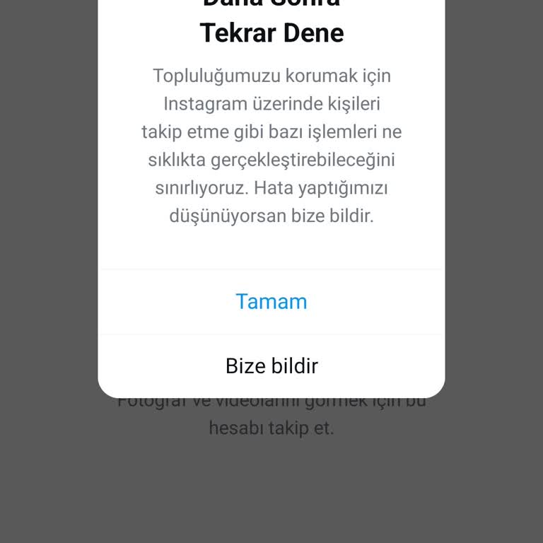 Instagram'da Takip Edemiyorum