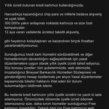 Akbank Kestiği Kart Aidatını İade Etmiyor.