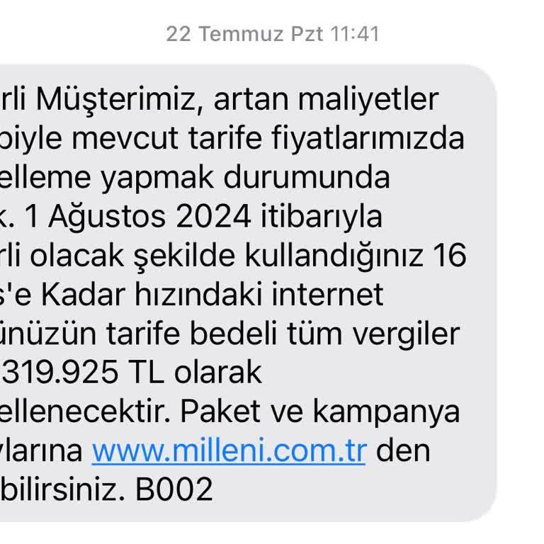 Millenicom Uzun Süreli Abonelikte Beklenmedik Fiyat Artışı
