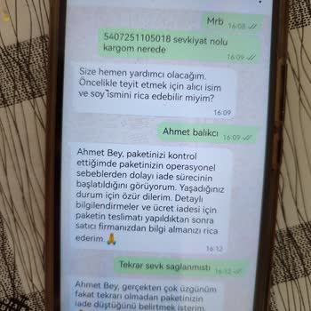 hepsiJET Telefon Numarası Güncel Değil Diye Adrese Gelmeden İade Edilen Kargo