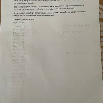 Sneaks Up Ürün Deforme Oldu Diye Değişim Yapmaması