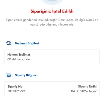 Cepte Şok Marketin Sorumsuzluğuyla Teslim Edilemeyen Siparişlerim