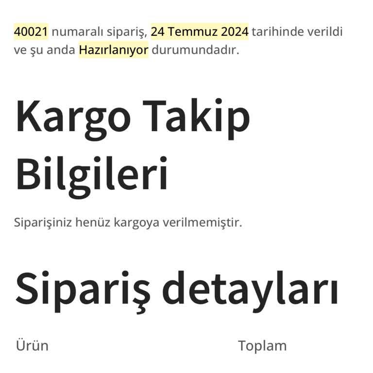 Patirüya Sipariş Ettiğim Ürünler Gelmiyor!