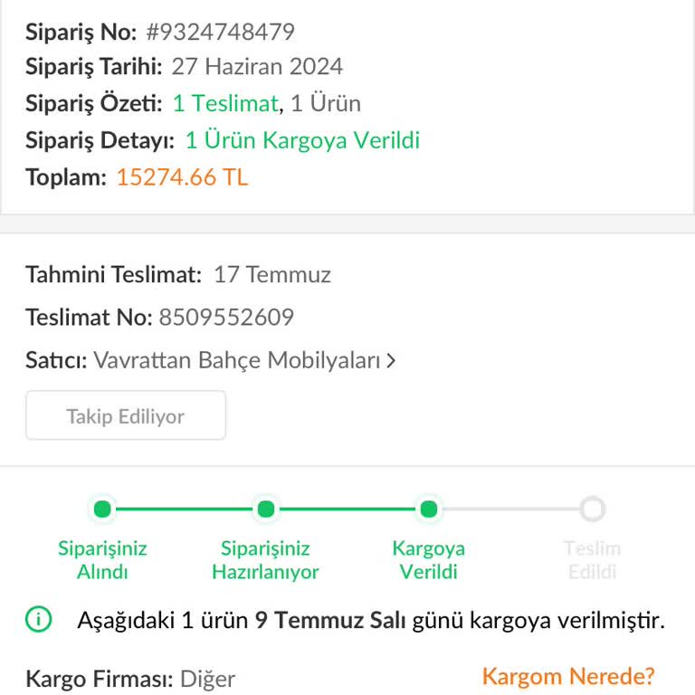 Vavrattan Bahçe Mobilyaları Firmasının Adil Olmayan Satıcılığı
