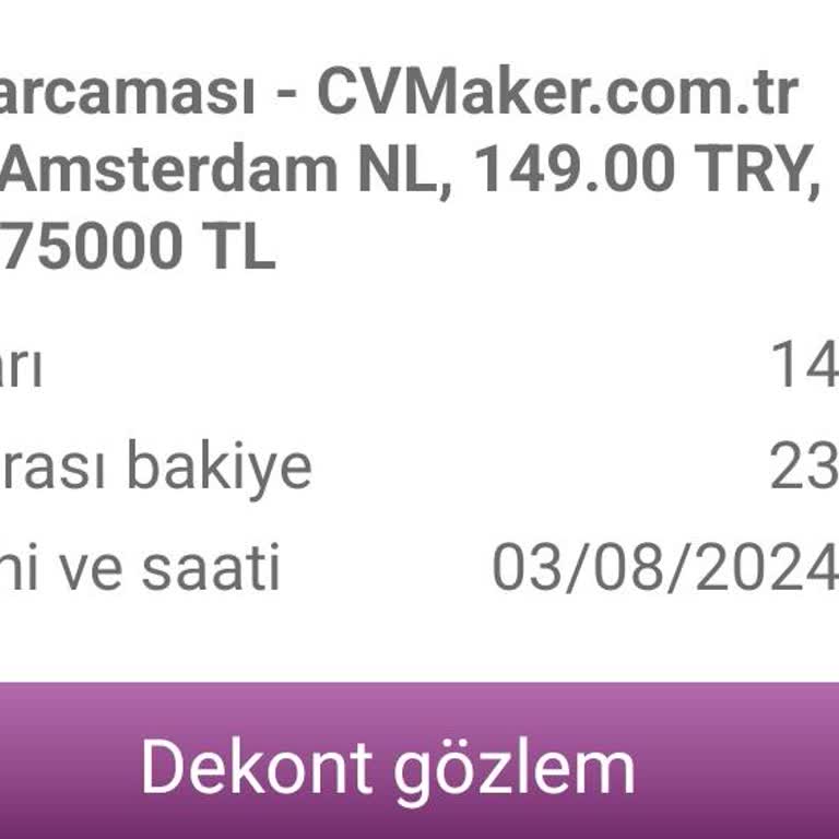 Cvmaker.com.tr Tanımadığım Bilmediğim Bir Alışveriş Sitesi Para Kesintisi Yapmış