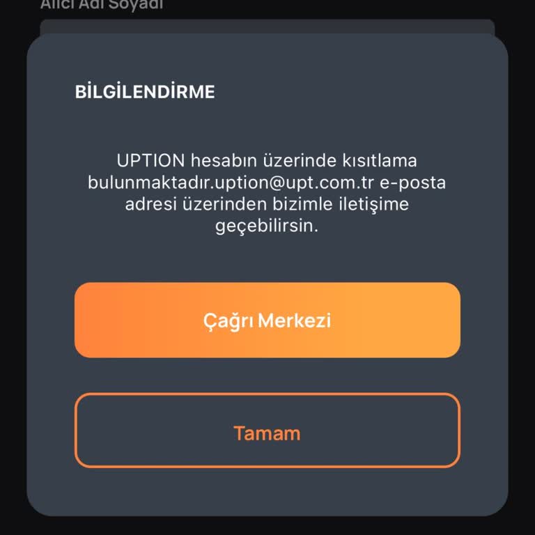 Uption Hesap Kısıtlama