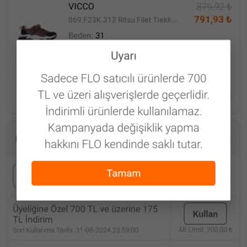 FLO Ayakkabı FLO Kampanya Kuponlu Ürenleri Bilerek Yanlış Yönlendirme Yapıyor