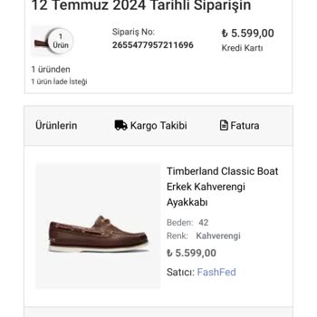Fashfed Yanlış Ürün Yolladı, İade Kabul Etmiyor
