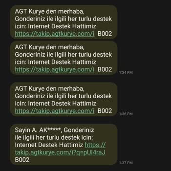 AGT Kurye Kargomuz Hakkında Bir Bilgisi Yok