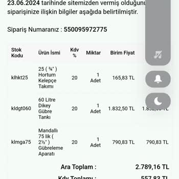 Kalitek Damla Sulama Sistemleri Firma Ürünleri Göndermiyor, Para İadesi Yapmıyor