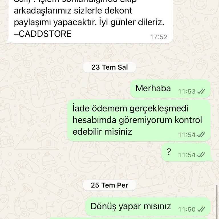 Caddstore Butik Şikayet. Para İadesi Yapılmıyor.