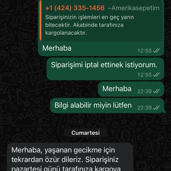 Amerika Sepetim 6 Haftadır Teslim Edilmeyen Sipariş Ve İletişim Sorunları