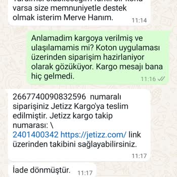 Koton Mobil Uygulama Sipariş Pişmanlığı
