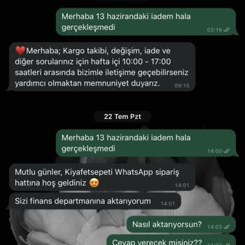 Kıyafet Sepeti Para İademi Yapmıyor.