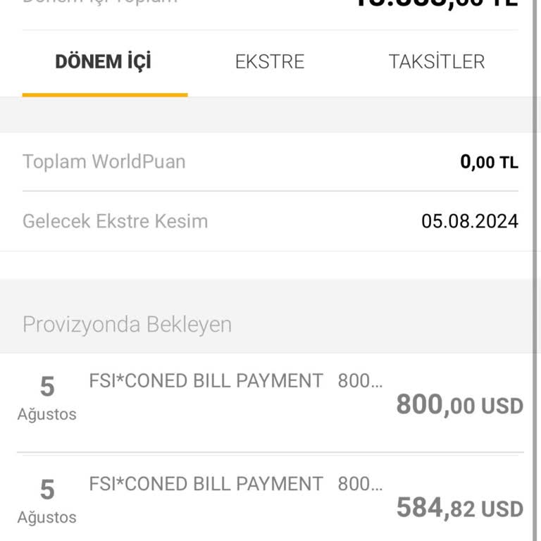 VakıfBank Bilgim Dışında Harcama Yapılması