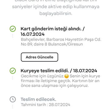 AGT Kurye Papara Kartımı Teslim Etmiyor
