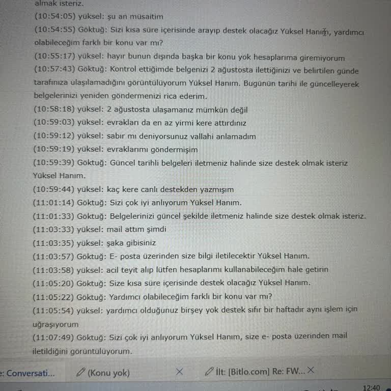 Bitlo SMS Bilgi Güncelleme