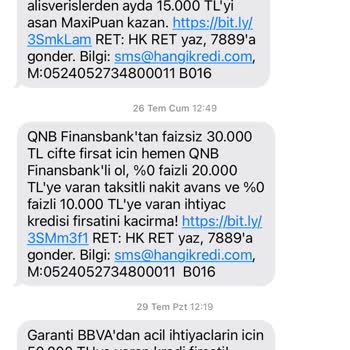 HangiKredi SMS İptali İçin