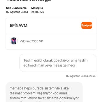 Hepsiburada Dan Aldığım 7300 Vp Dijital Kod Ortada Yok