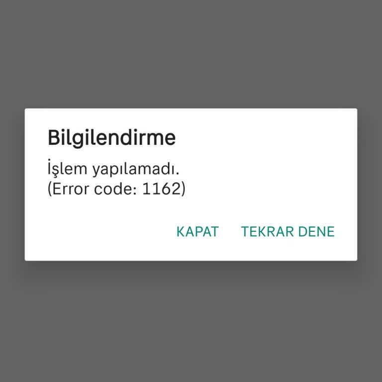 Sahibinden İlan Veremiyorum Hata Kodu1162