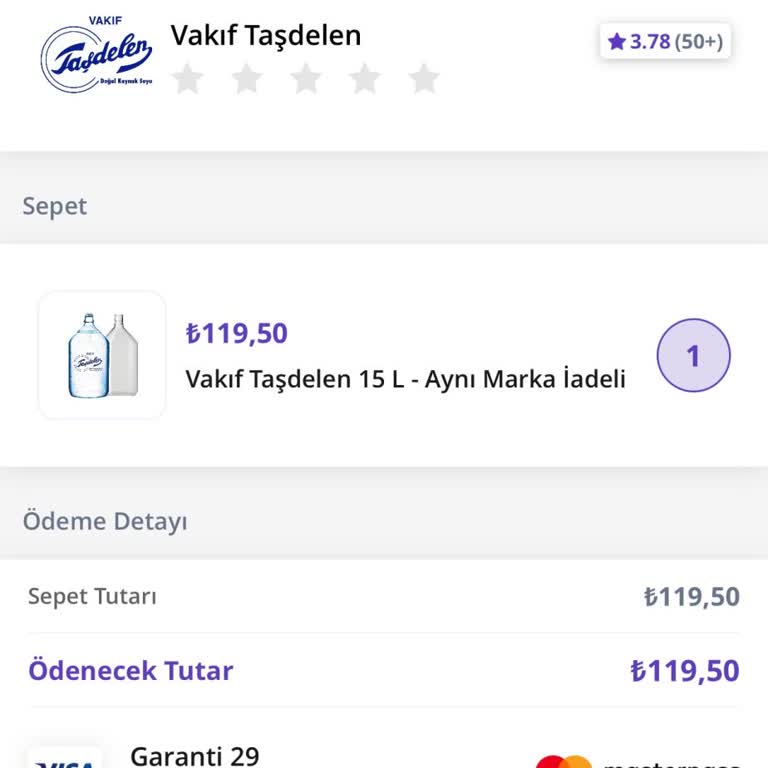 GetirSu Su Siparişi Teslim Edilmedi İptal Edildi