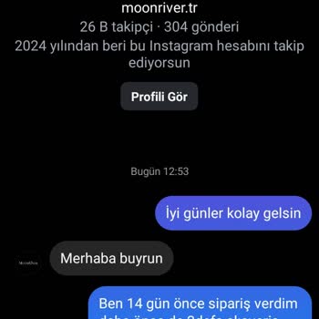 Moonriver TR 14 Gündür Ürünü Kargoya Vermedi Ve Cevap Da Vermiyor.