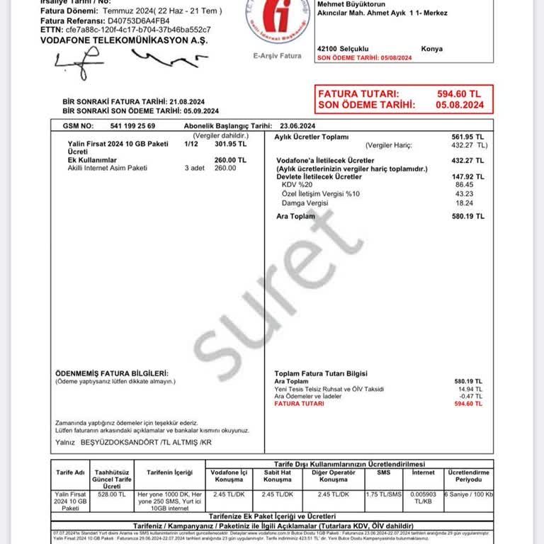 Vodafone Yanlış Bilgilendirme Ve Hatalı Fatura Sorunu