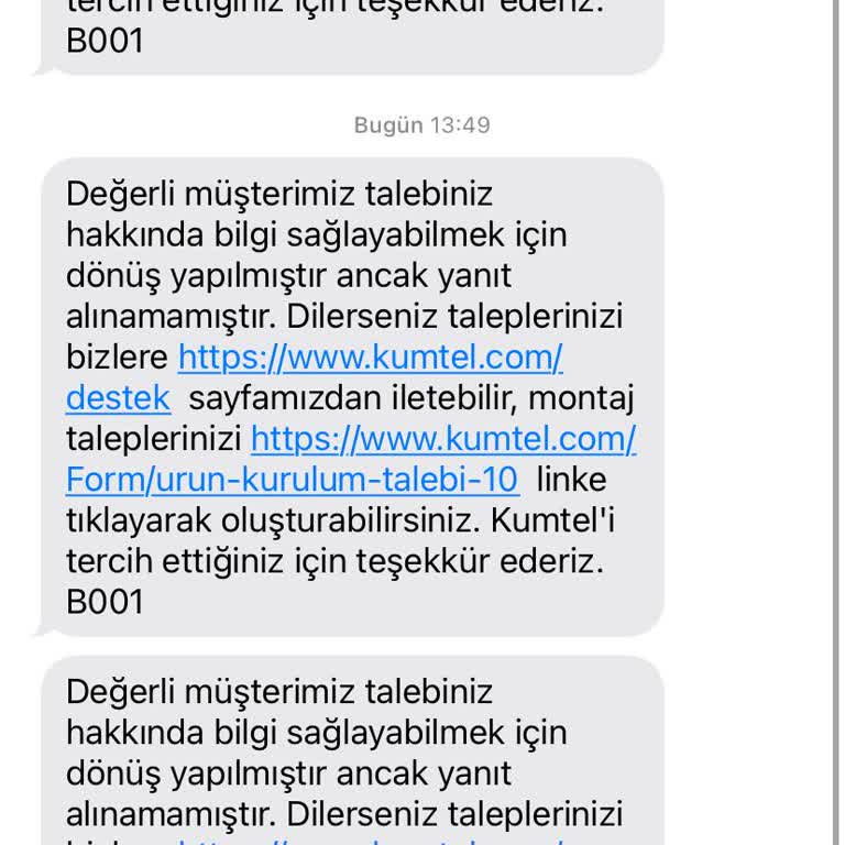 Kumtel Müşteri Hizmetleri Açmıyor