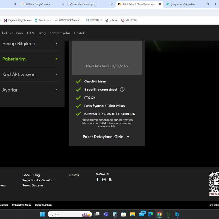 GeForce NOW powered by GAME+ İptal Ve Ücret İadesi