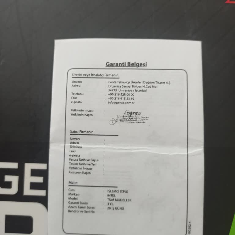 Penta Teknoloji Sadece İlk 6 Ay Boyunca Destek Veriyor İşlemciler İçin