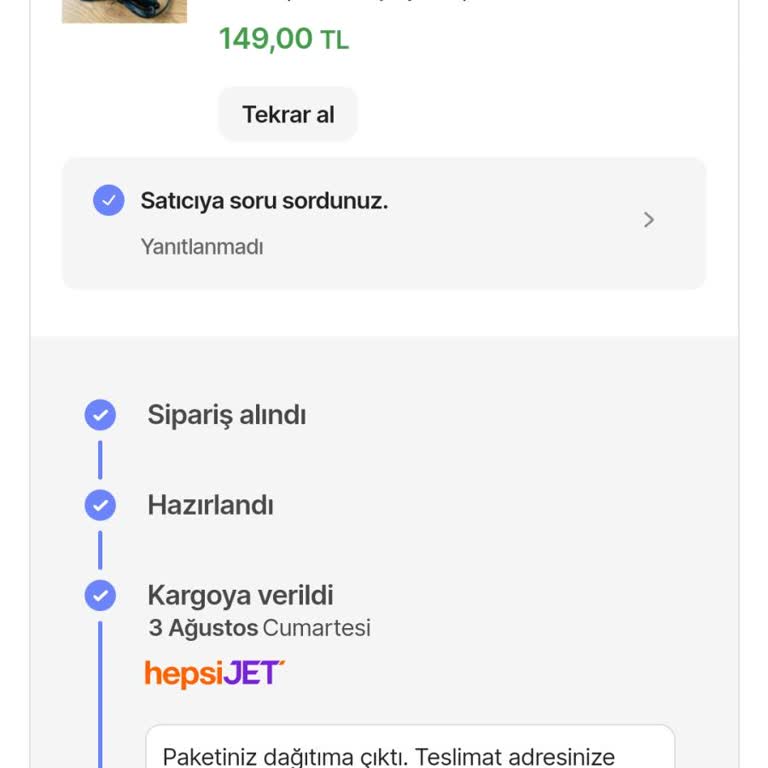 Hepsijet Hepsiburada'dan Aldığım Ürün Adresime Teslim Edilmiyor!