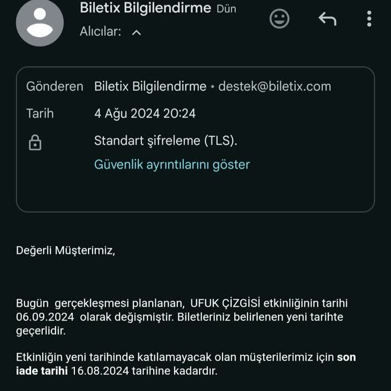 Biletix Pişmanlıktır, İptal Maili Oyun Saatinden Sonra Geldi
