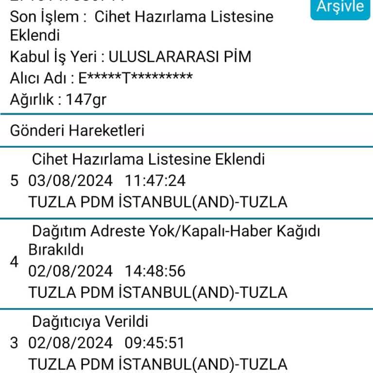 PTT Kargo PTT Nin Kargoyu Göndermemesine Rağmen Yazı Bıraktık Demesi