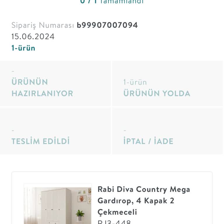 Vivense Zamanında Gönderilemeyen Ürün.