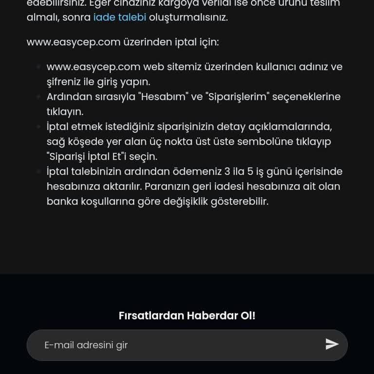 EasyCep Mağduriyeti Ve Pişmanlığı