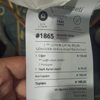 Yemeksepeti Ücret İadesi Sorunu