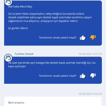 TurkNet Ulaşılamayan Müşteri Hizmetleri Ve Teknik Destek.