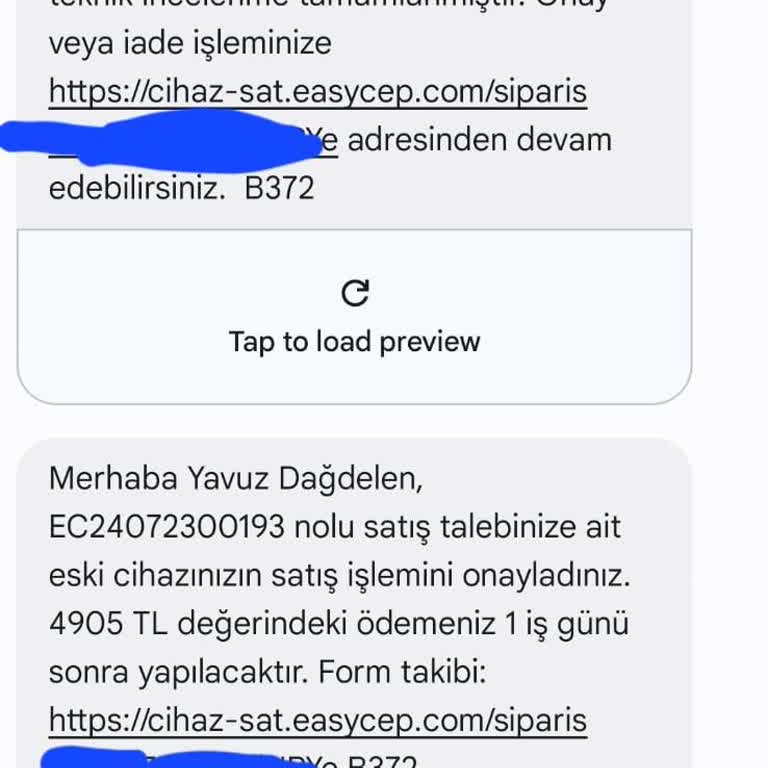 EasyCep'e Satılan Telefonun Parası Ödenmedi