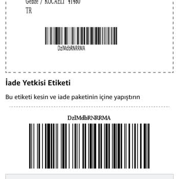 Amazon İade Kodu Vermiyor