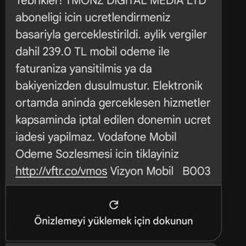 Vodafone İzinsiz Abonelik Ve Mobil Ödeme Sorunu