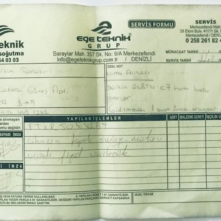 Daikin Klima Servisi Yasal Yükümlülüklerini Yerine Getirmiyor!