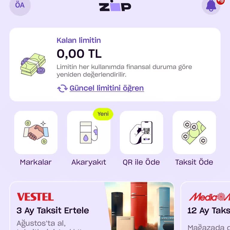 Zip Finansman Kredi Limit Güncellemesi Sorunu